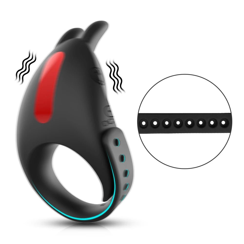 Adjustable Buckle Vibrating Ring for Couples Pleasure Toy