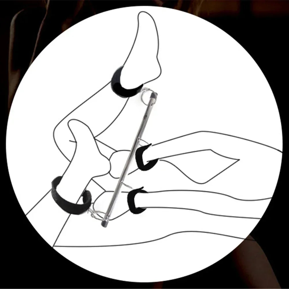 BDSM Bondage Kit Spreader Bar Handcuffs Fetish Set