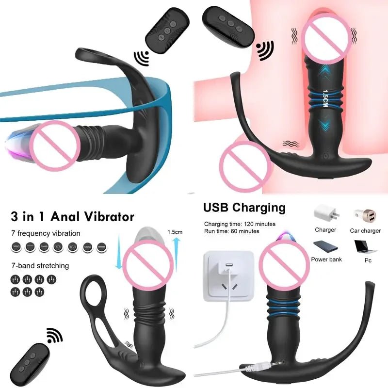 Piston Large Rings Plugs Rechargeable Male Vibrator Menu
