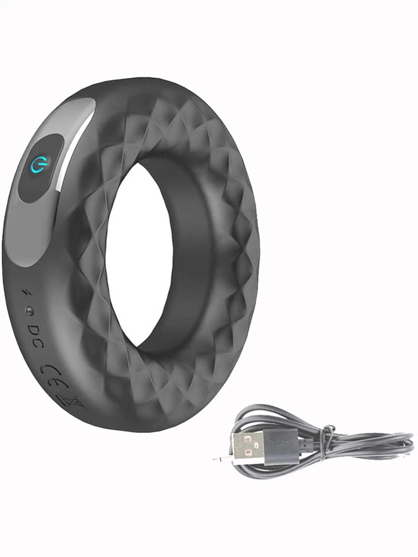 Rechargeable 10 Speeds Silicone Vibration Lock Rings