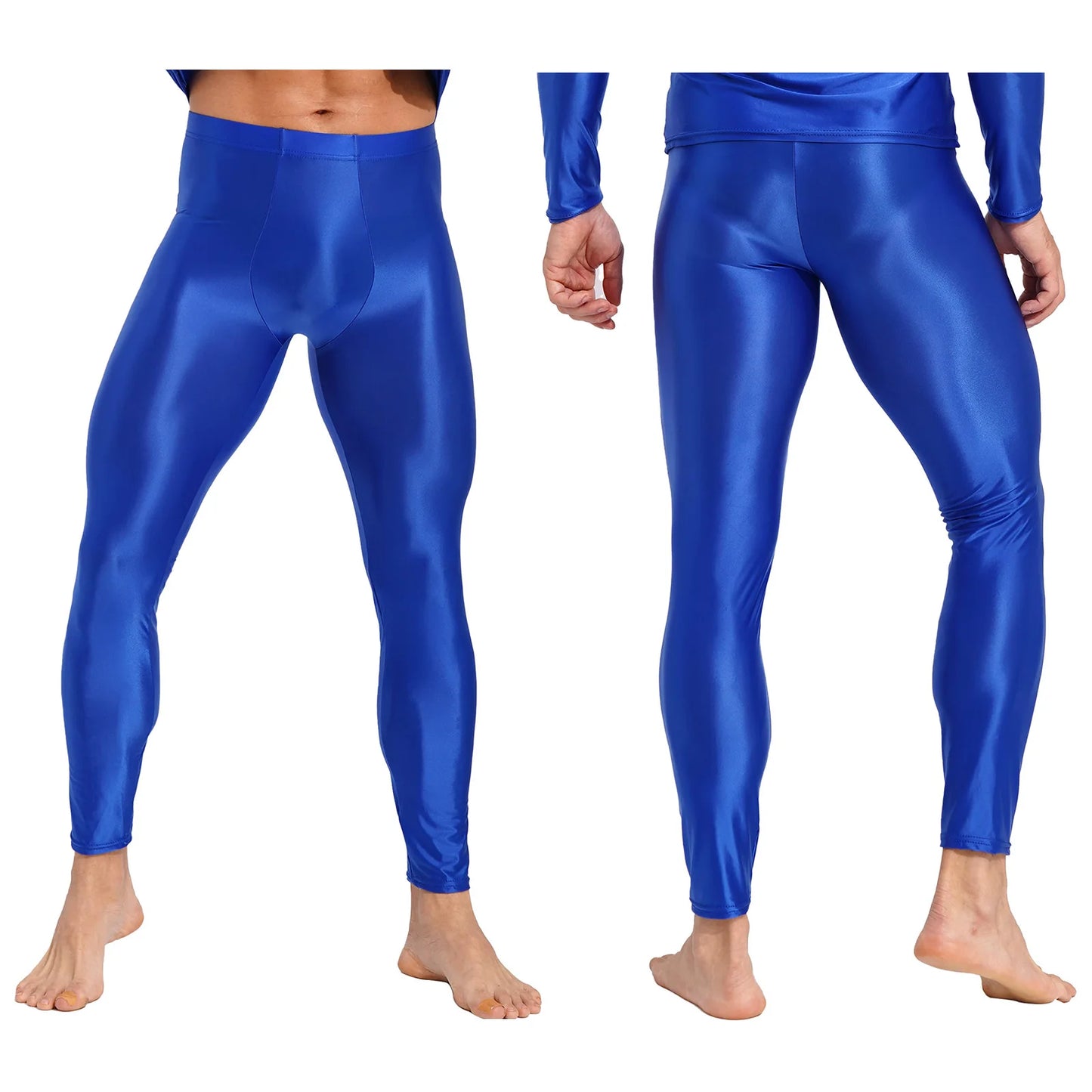 Men Stretchy Stockings Oil Shiny Sexy Fitness Leggings