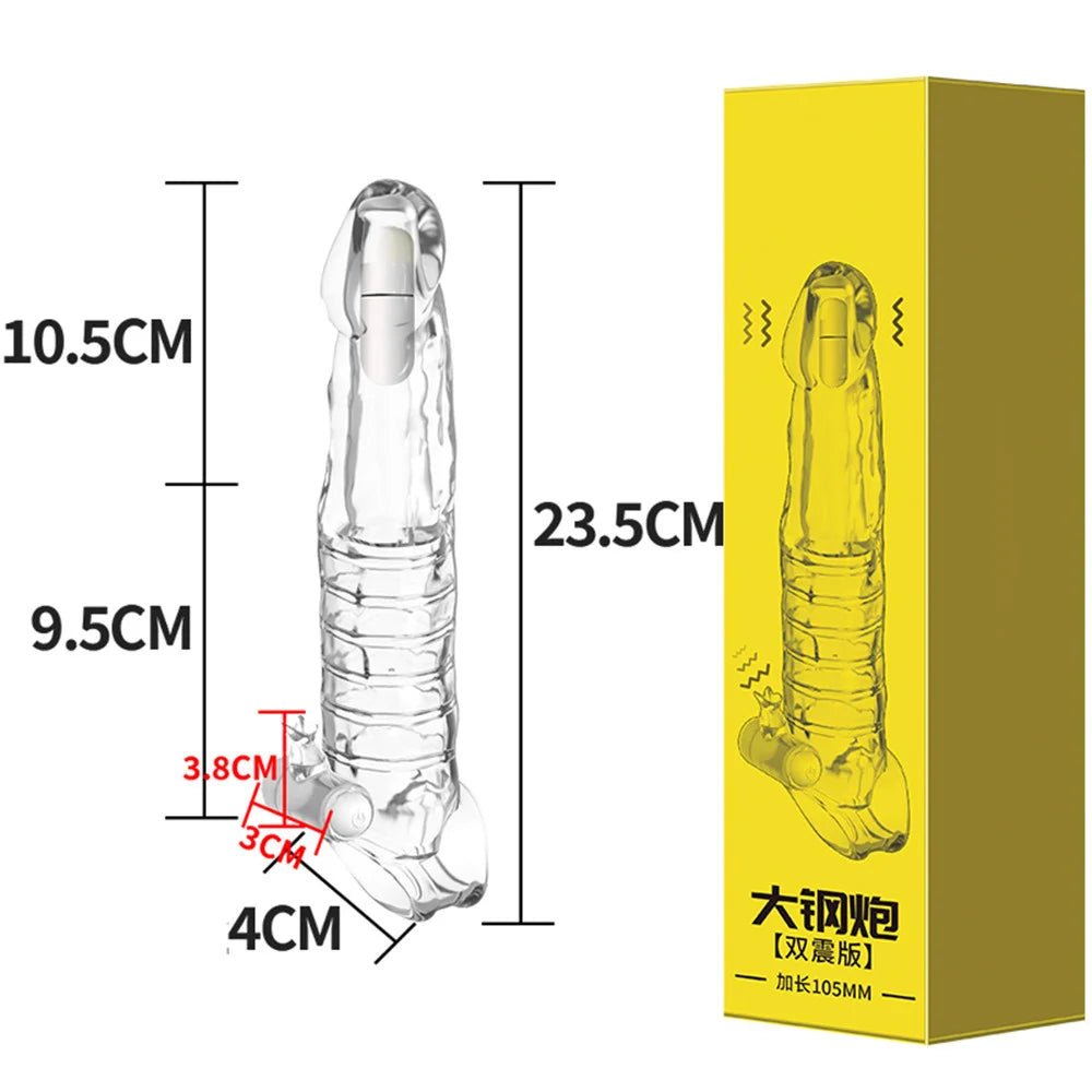 Vibrator For Men Delay Ejaculation Sleeve Extender Toy Device