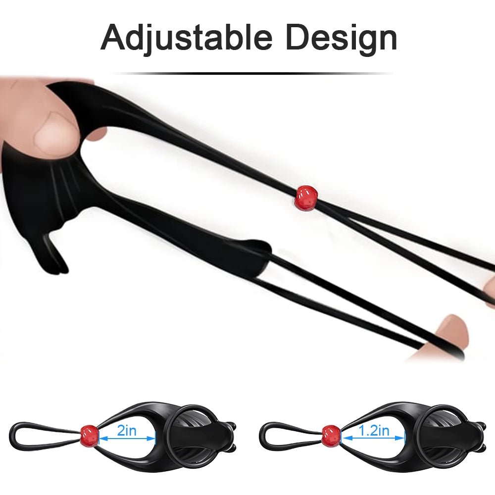 Adjustable Buckle Vibrating Ring for Couples Pleasure Toy