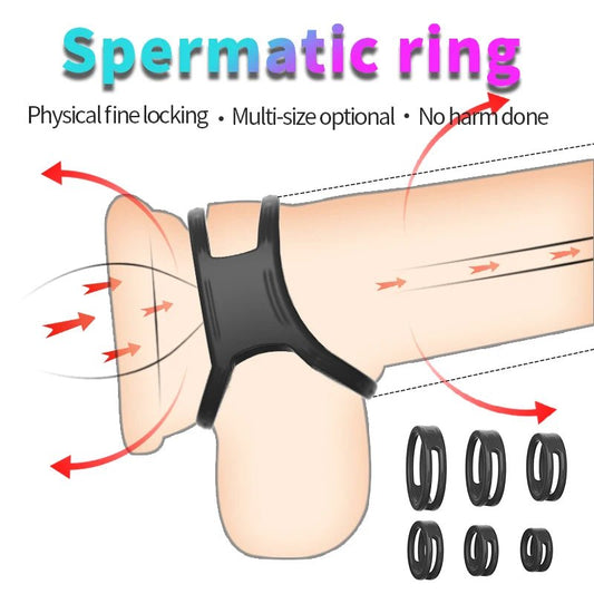 Reusable Silicone Semen Lock Dual Ring for Stronger Performance