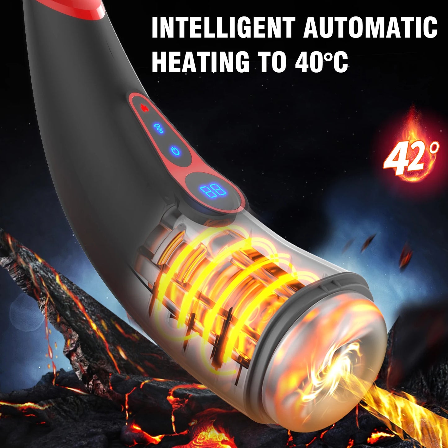 Automatic Vibrating Heating Male Pleasure Device Toy Experience