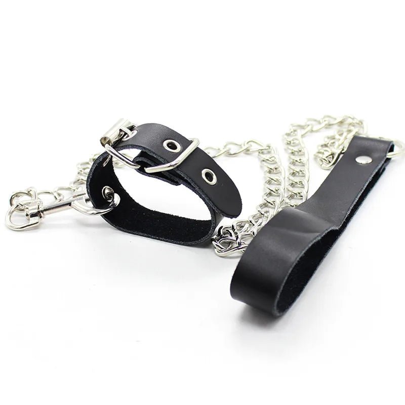 Leather Penis Ring Fetish Bondage Scrotal Cuff BDSM Training