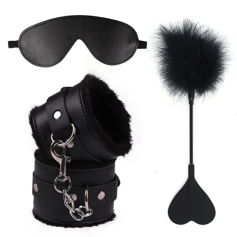 Bondage Equipment Erotic Handcuffs With Blindfold BDSM Kit