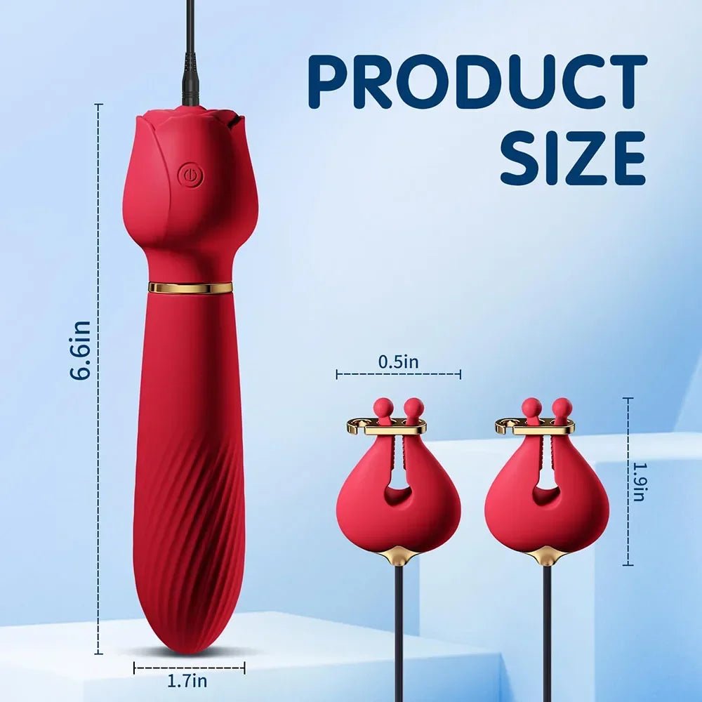 Rose Vibrator 2 In 1 Couples Toy With 10 Vibration Options