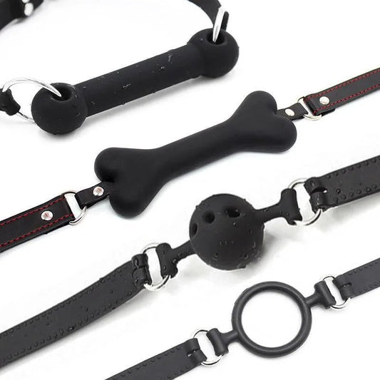 Soft Silicone Mouth Gag Ball BDSM Oral Fixation Restraints