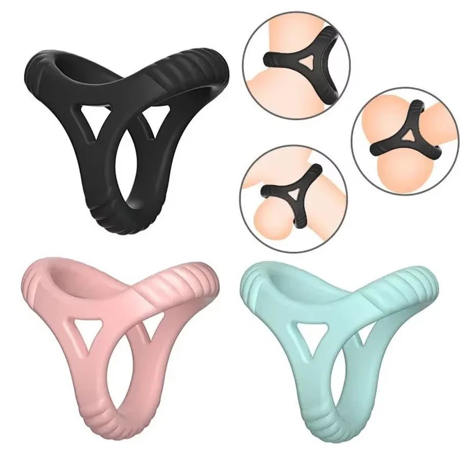 3 Holes Reusable Semen Lock Ring For Males Comfort