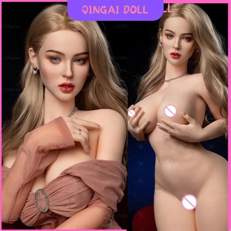 QINGAI - Jouet sexuel masculin réaliste en TPE 160 cm, jouet sexuel pour adulte, grosse poitrine, grosses fesses, vagin et bouche, 3 trous, squelette en alliage, 18+XXX
