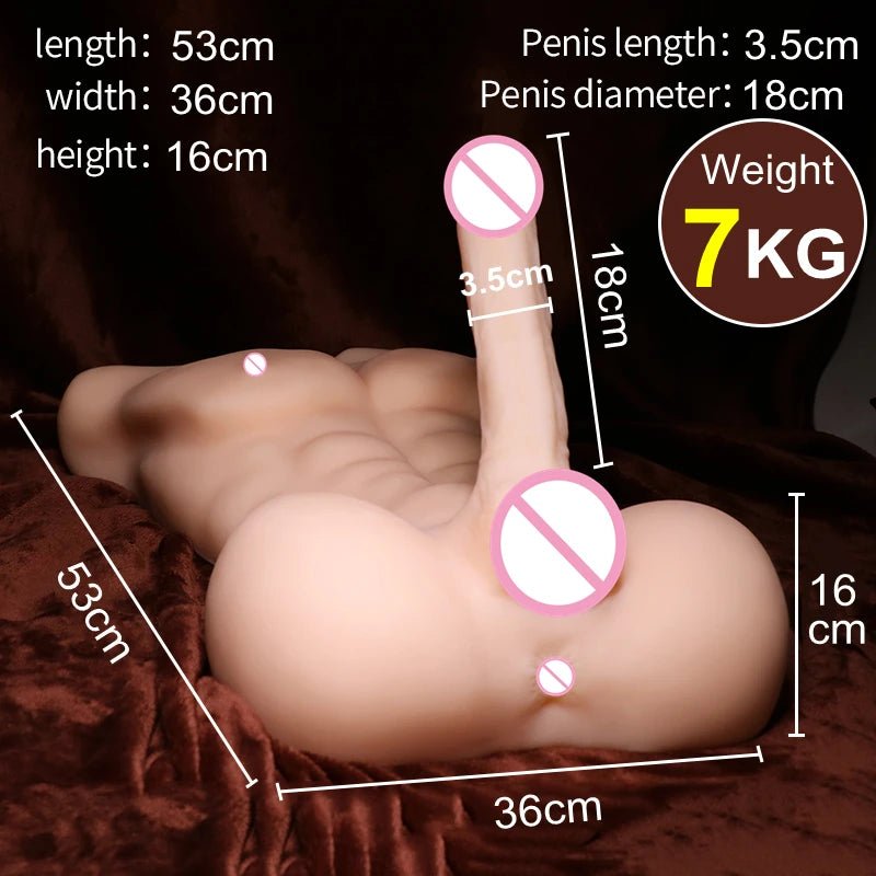 Half Body Shemale Doll Toy For Women Realistic Breasts