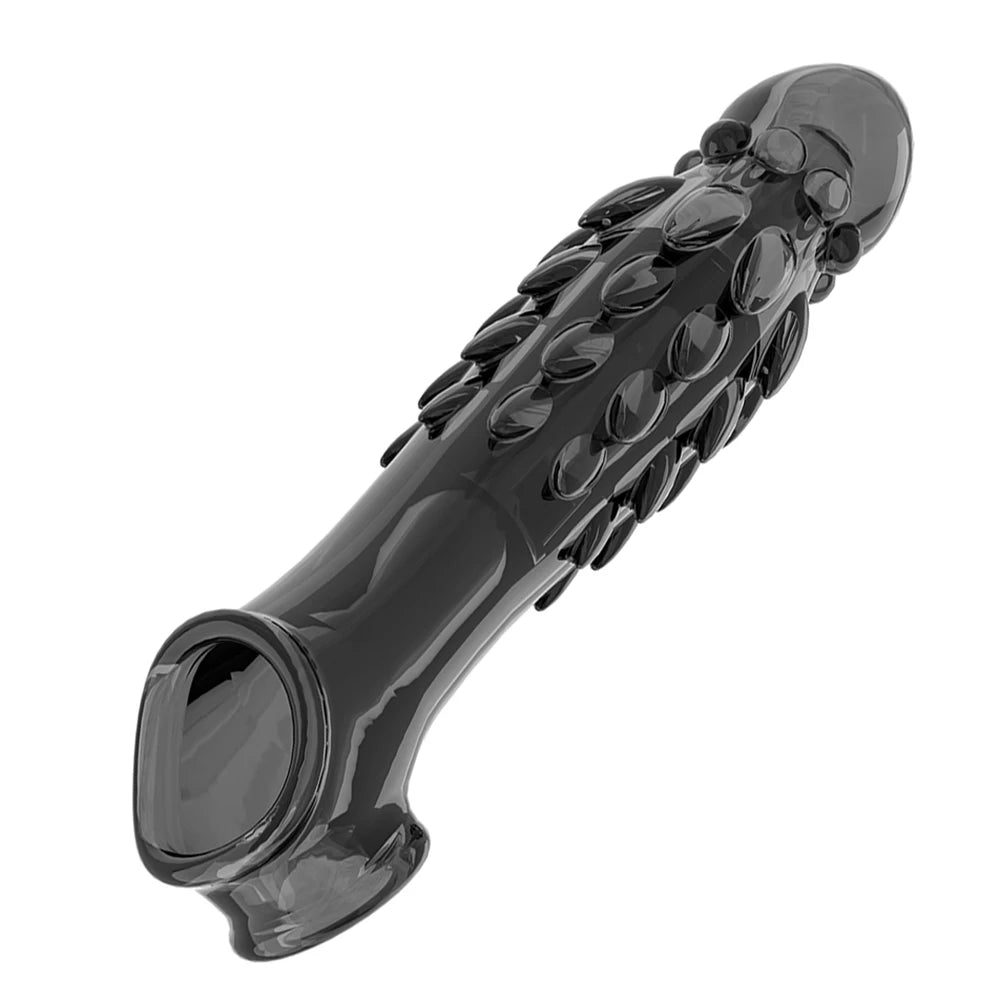 Reusable Condoms Size Extension Sleeve with Vibrator Enhancer