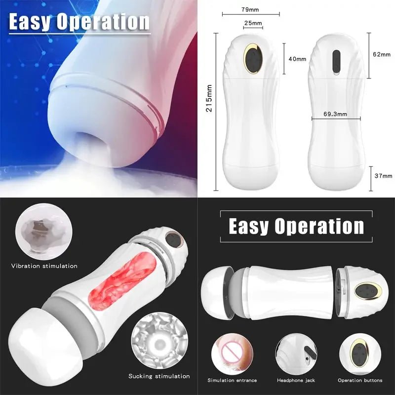 Am Sex Men Sucker Dildo Massage Ejaculating Toy Vibrator Tool