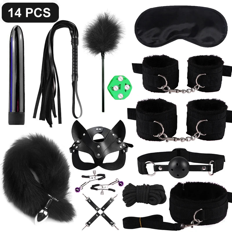 Bondage SM BDSM 14pcs Set Adults Toys For Enhanced Pleasure