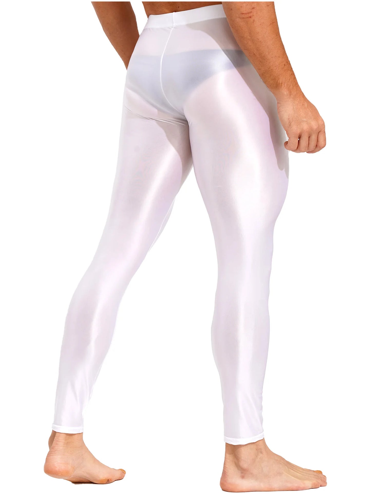 Men Stretchy Stockings Oil Shiny Sexy Fitness Leggings