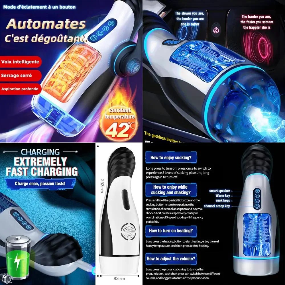 Am Sex Men Sucker Dildo Massage Ejaculating Toy Vibrator Tool