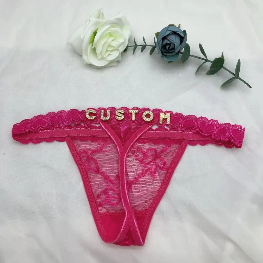 Customized Panties Sexy Lace Underwear Thong Jewelry Women