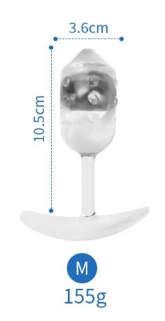 S/M/L TPE Transparent Plug With Gravity Ball Toy For Enjoyment