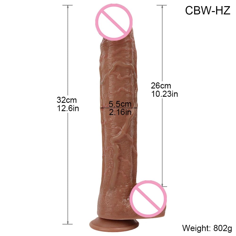 35CM Realistic Silicone Toy Black Large Pleasure Tool