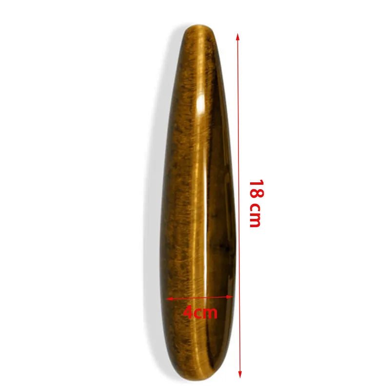 18cm Tiger Eye Yoni Massage Wand Natural Crystal Tool for Wellness
