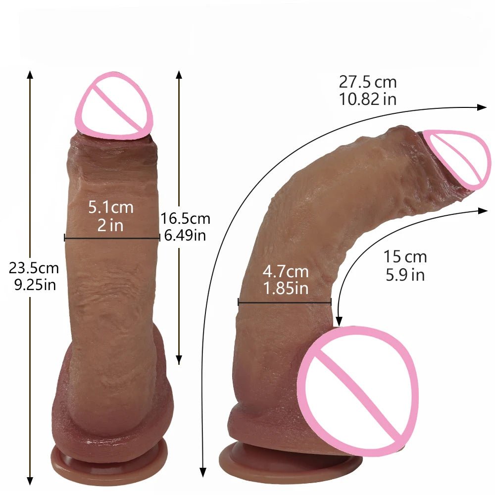 Super Long Skin Medical Silicone Realistic Toy for Pleasure