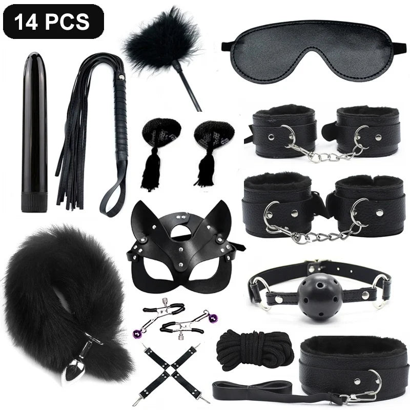 Bondage SM BDSM 14pcs Set Adults Toys For Enhanced Pleasure