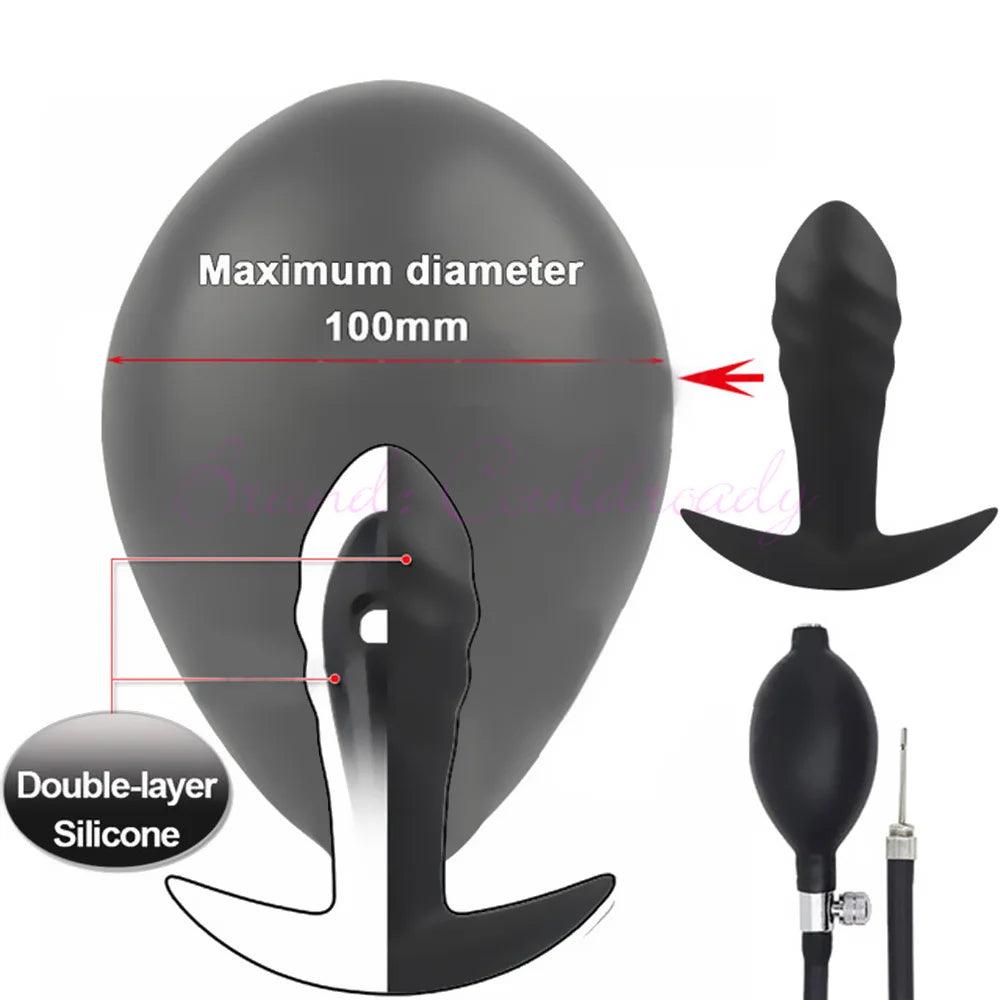Go Out Silikone oppustet Super Big Anal Plug Dildo