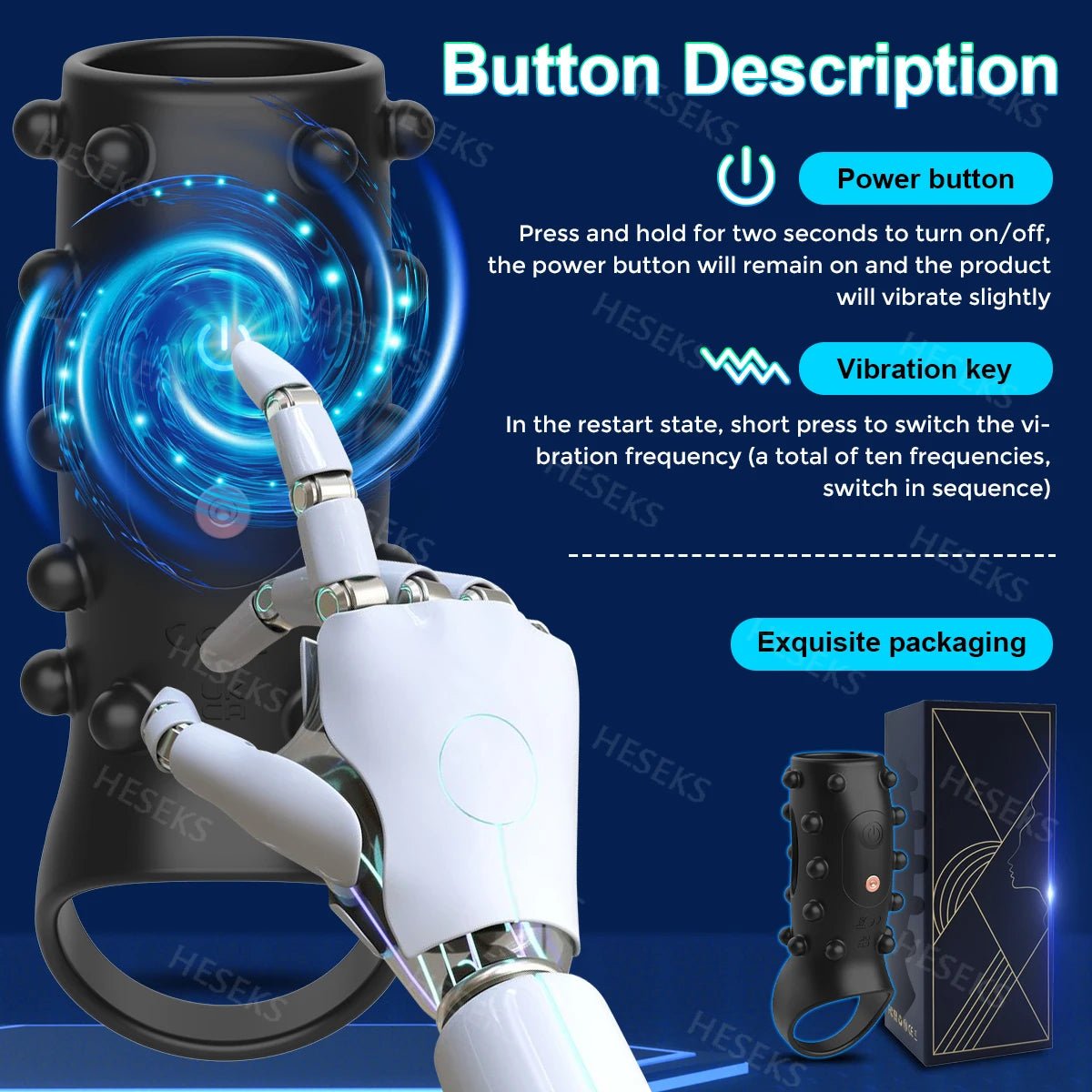 HESEKS Vibrating Sleeve Ring for Ultimate Pleasure Boost