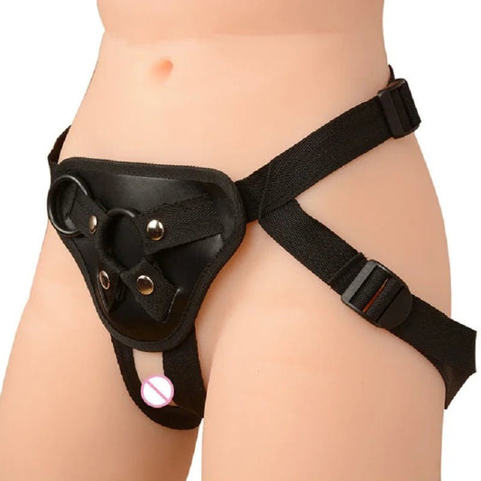 Wearable Realistic Dildo PU Leather Flirting Belt Strap On