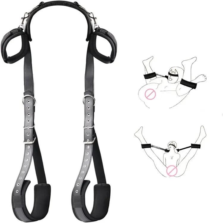 BDSM Sex Handcuffs Restraints Open Leg Ankle Cuffs Set