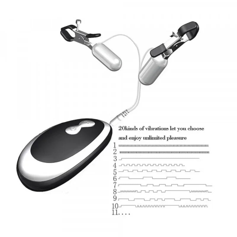 Powerful 20-Frequency Nipple Vibrator for Adult Fun Device