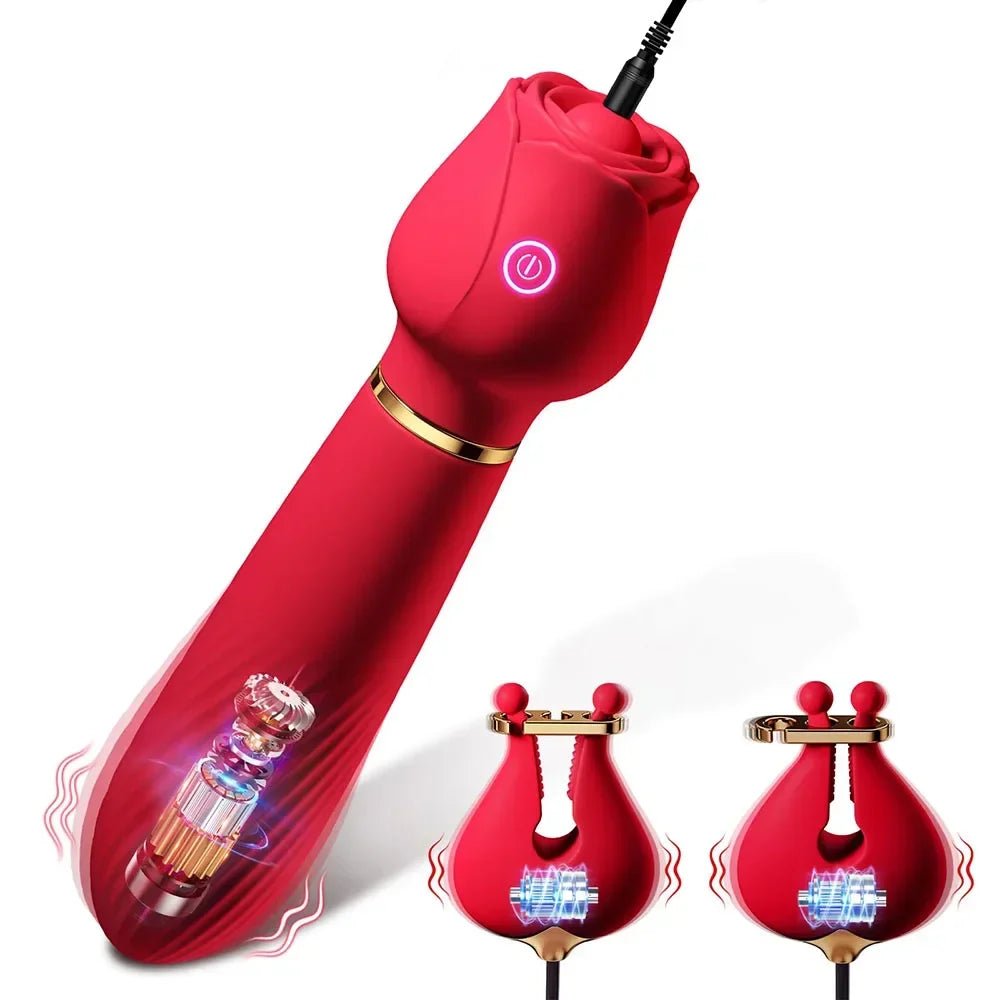 Rose Vibrator 2 In 1 Couples Toy With 10 Vibration Options