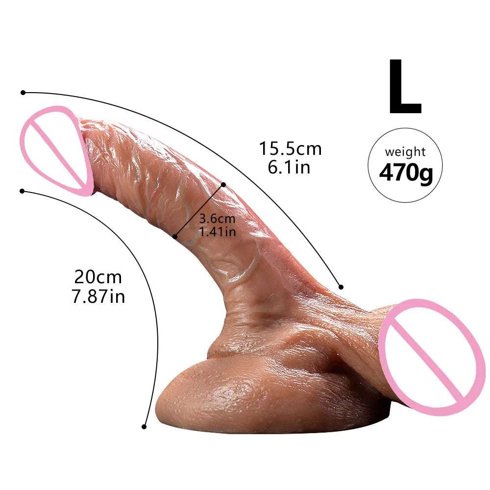 Super Long Skin Dildo Penis Medical Silicone Realistic SexToy For Women Masturbator Makeup Dildo Strapon Suction Cup Dick Adults