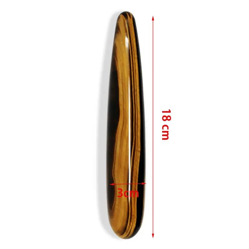 18cm Tiger Eye Yoni Massage Wand Natural Crystal Tool for Wellness