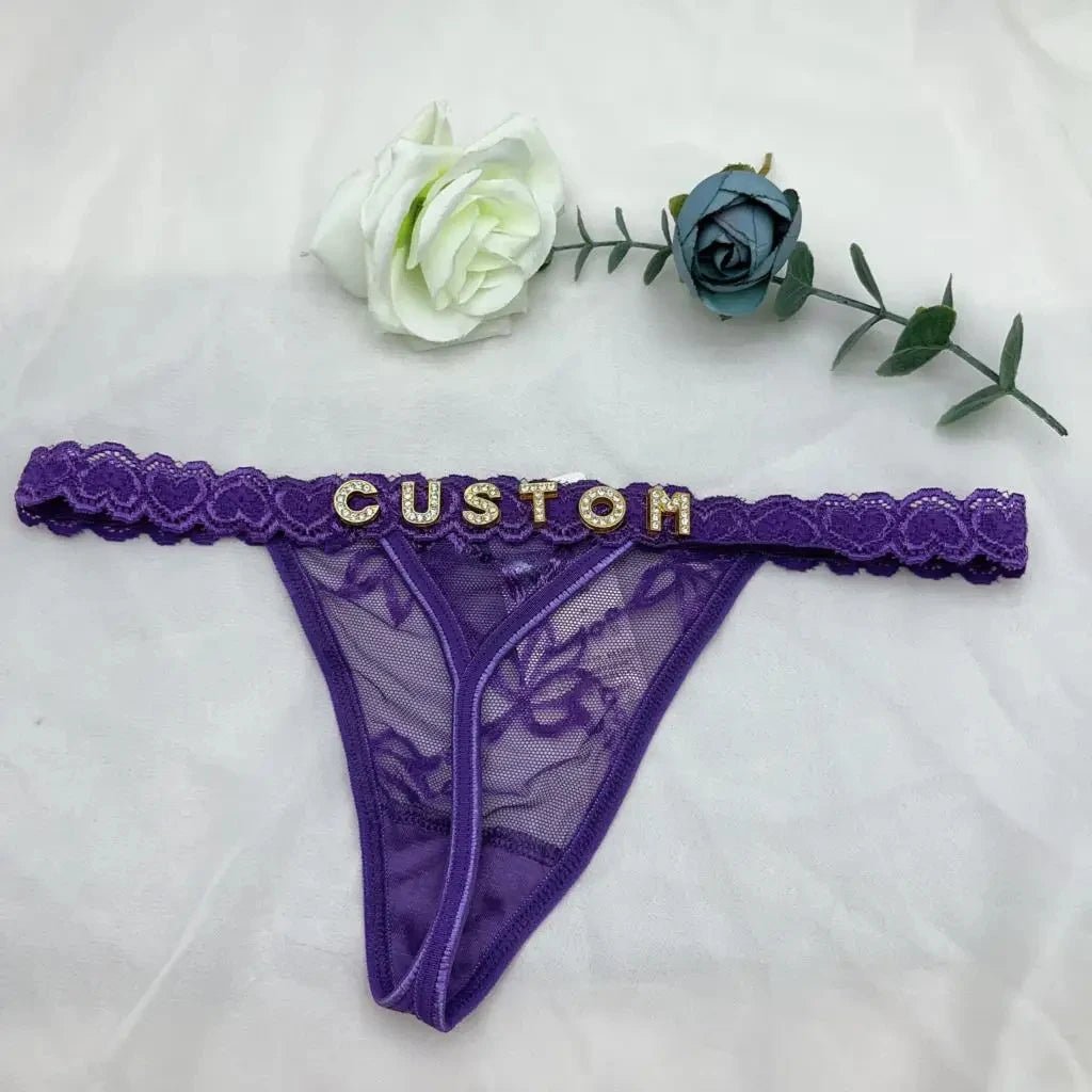 Customized Panties Sexy Lace Underwear Thong Jewelry Women