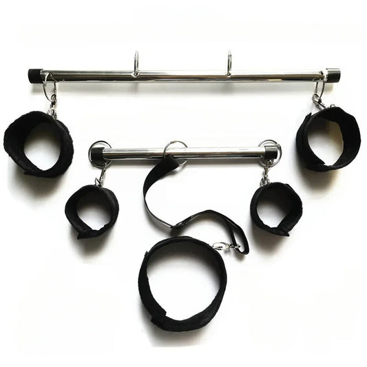 BDSM Bondage Kit Spreader Bar Handcuffs Fetish Set