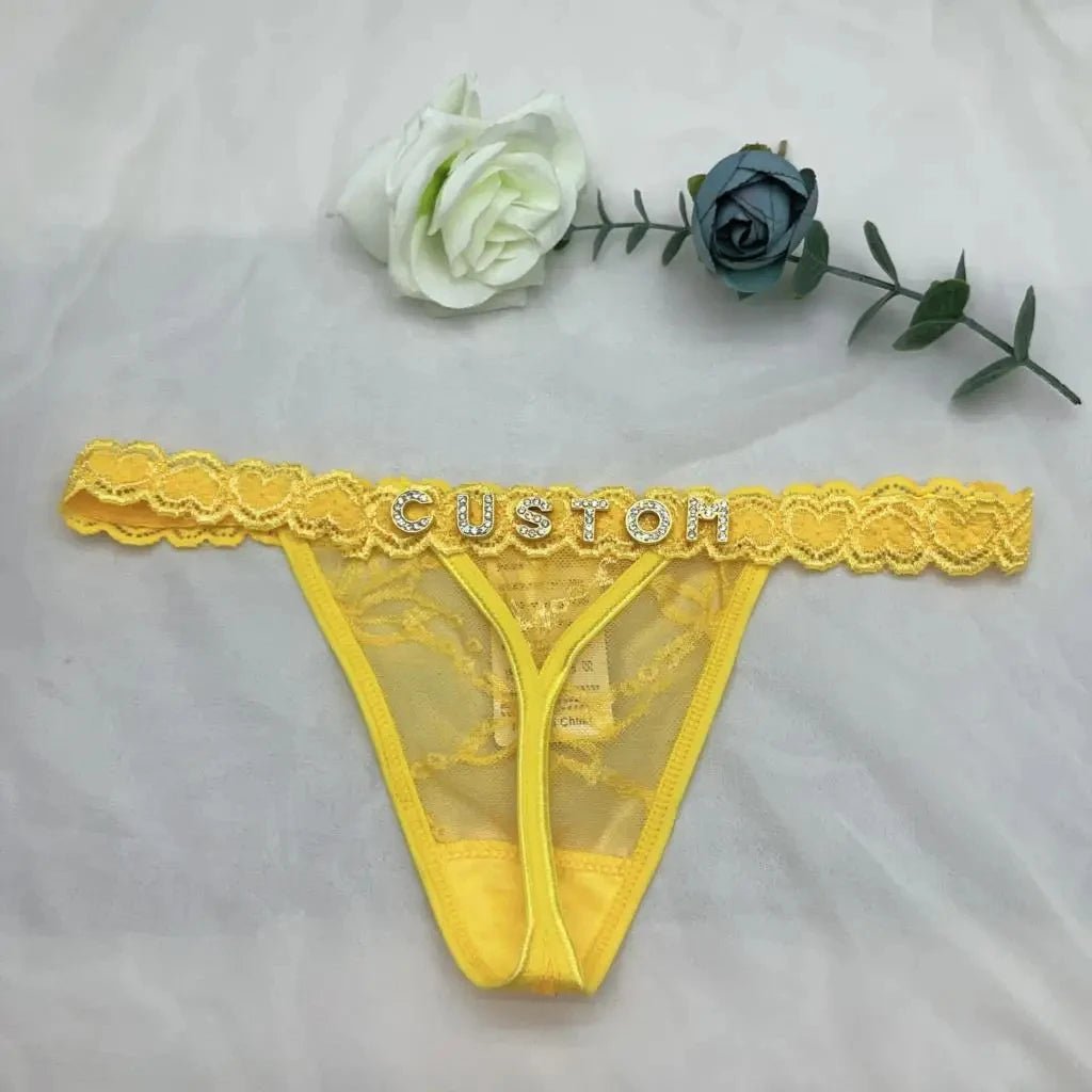 Customized Panties Sexy Lace Underwear Thong Jewelry Women