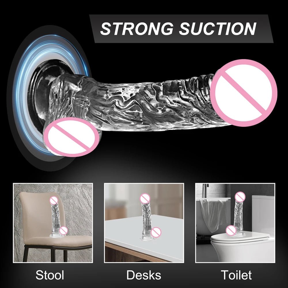 3 Sizes Transparent Soft Jelly Realistic Toys for Pleasure