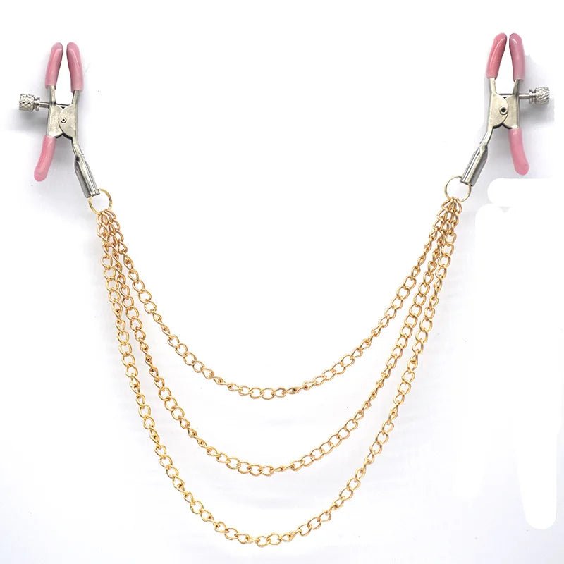Metal Chain Nipple Clamps Clips BDSM Teasing Adult Toys