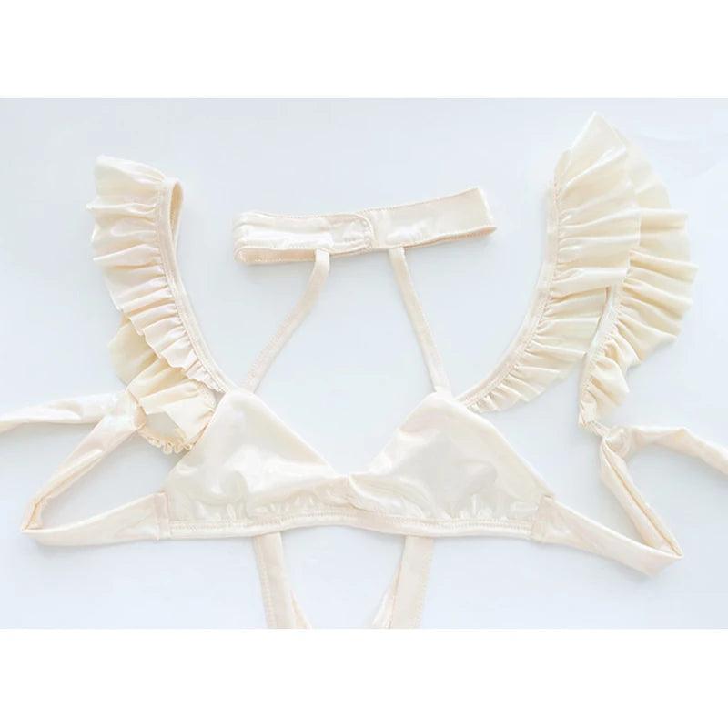 Maillot de bain une pièce à volants laser pour fille AniLV