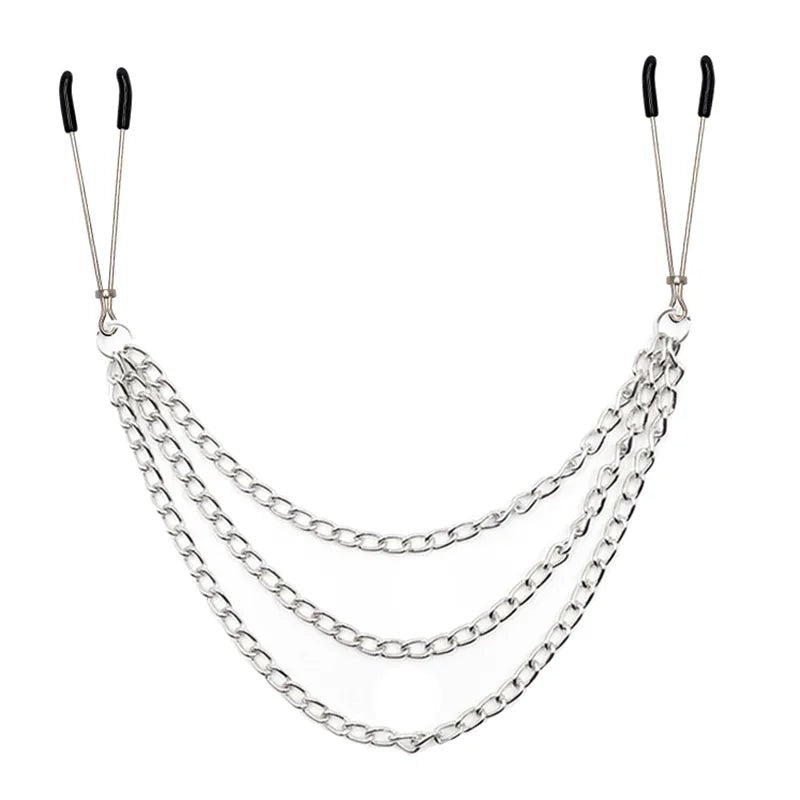 Metal Chain Nipple Clamps Clips BDSM Teasing Adult Toys