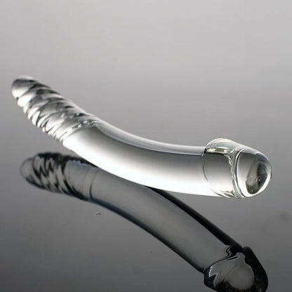 Black Wolf Pyrex Glass Artificial Fake With Crystal Butt Plug G Spot