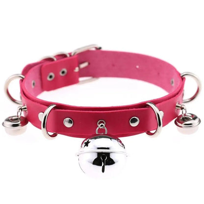 BDSM Bondage Restraints Neck Collar Punk Style With Bell