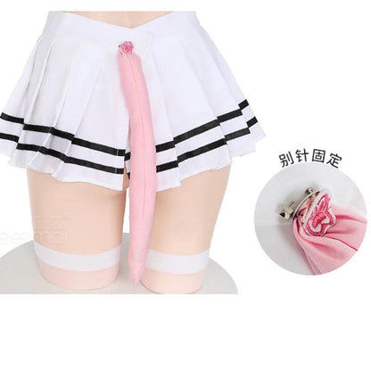 Ensemble de sous-vêtements en dentelle Lolita pour filles mignonnes avec oreilles de chat, uniforme d'écolière