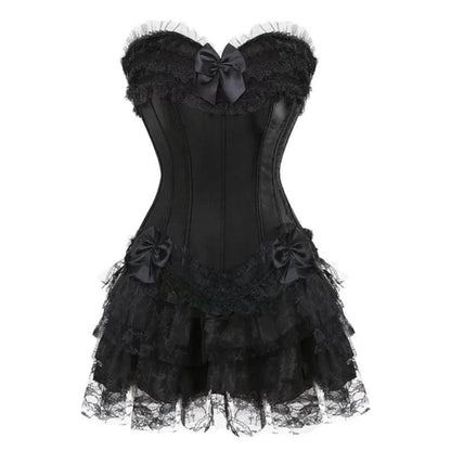 Robe corset bustier surbuste jupes haut ensemble femmes gothique victorien Lolita costume