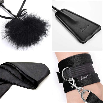 Sex Bondage BDSM Kit Restraints Set with Cuffs and Tickler