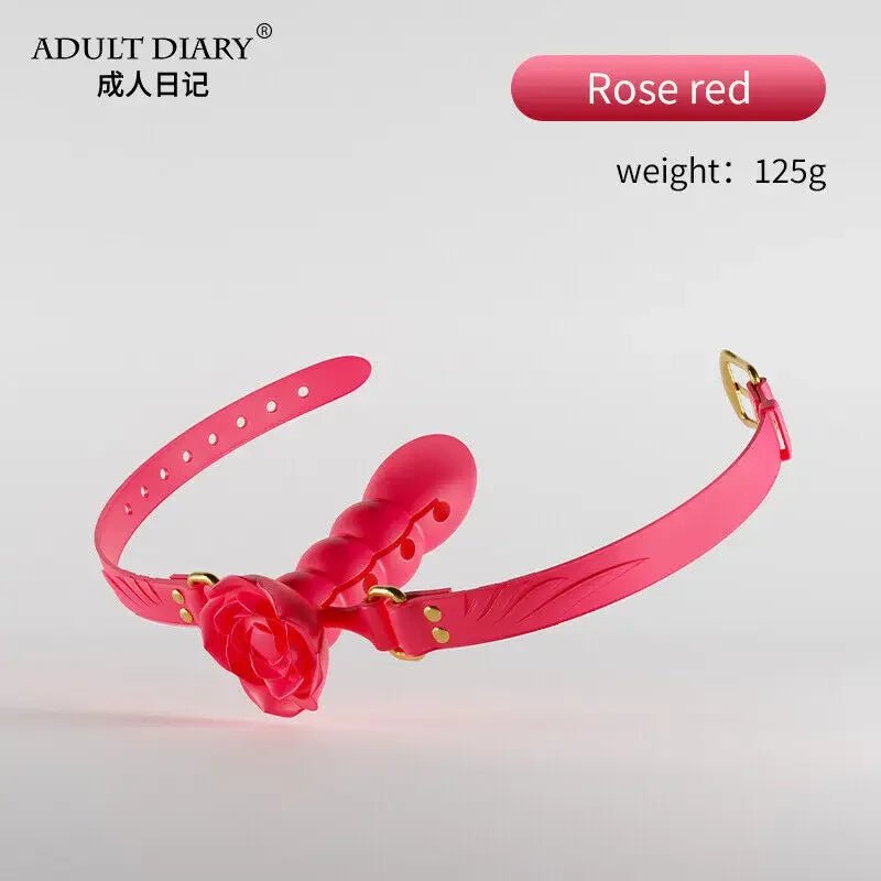 Silicone Rose Mouth Stopper Gag BDSM Adult Toy