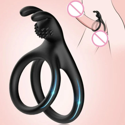 2025 New 2 In 1 Men's Silicone Ring Clitoris Stimulator