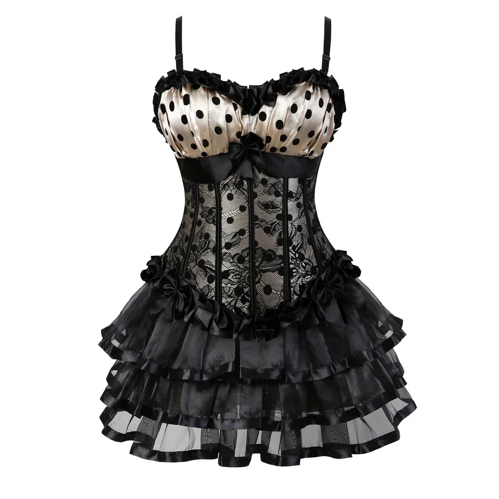 Burlesque Corset Dresses for Women Plus Size Lace Top